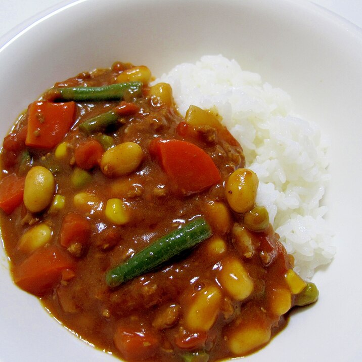 節分✨大豆と豚ひき肉のカレー✨